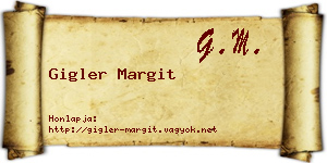 Gigler Margit névjegykártya